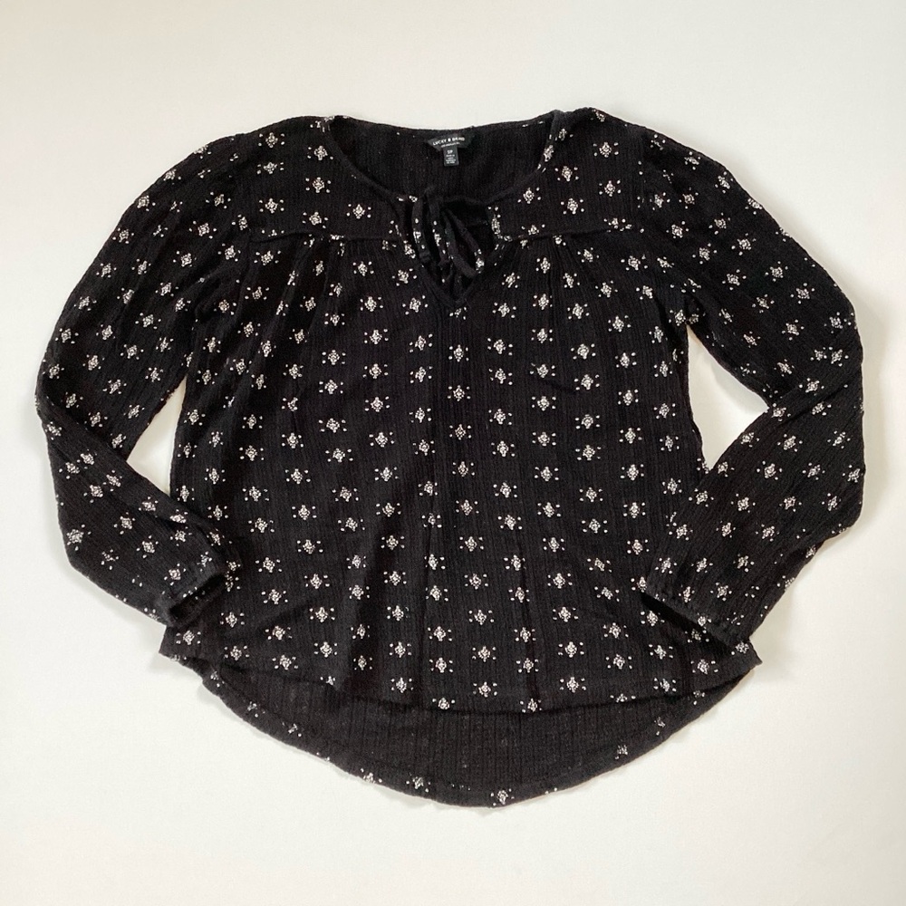 Lucky Brand Black Floral Top